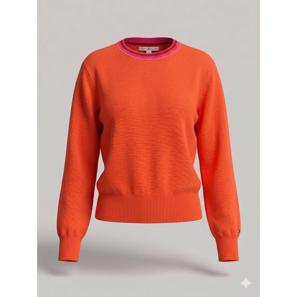 Tommy Hilfiger Women's L Preppy Y2K Dopamine Dressing Retro Crew Neck Sweater